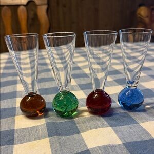 Set of  vintage martini shot glasses